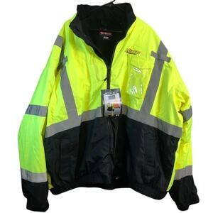 Radwear Mens Jacket Yellow Black Construction Workwear Deluxe Bomber PPE 5X